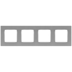 Рамка для розеток и выключателей ЭРА Серия 12 12-5204-03 на 4 поста, Классик, алюминий