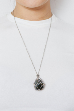 Авоська-подвеска для кристаллов серебристая M