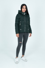 Куртка с капюшоном и синтепоном зеленая недорого