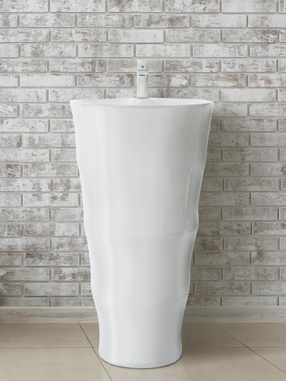 Раковина напольная  WeltWasser WW LEERBACH 4242 GL-WT 420х420х830