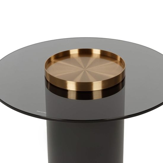 Кофейный стол Nille диаметр 60, сталь и стекло