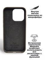 Силиконовый чехол Silicone Case iPhone 15 Pro Max, c MagSafe, Серый