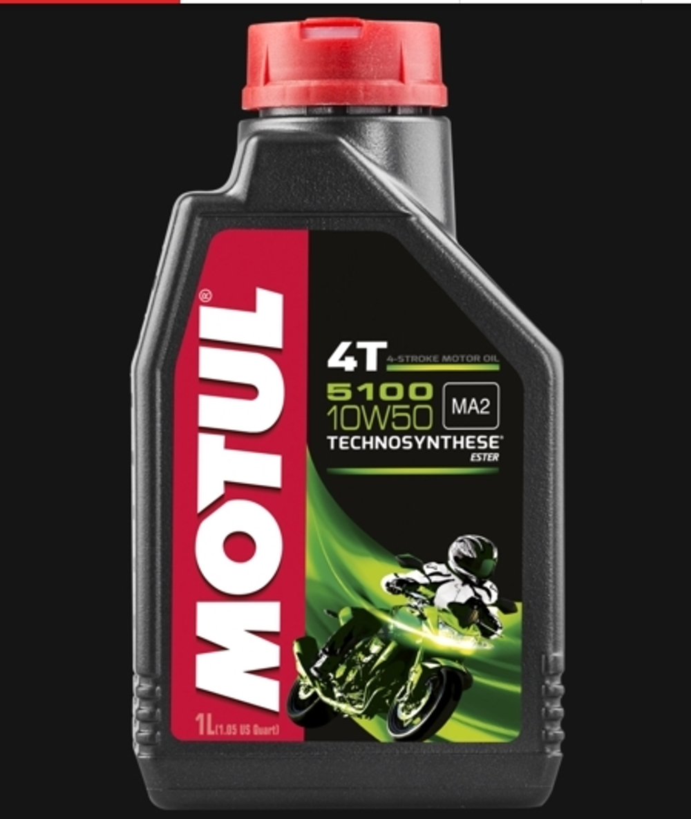 Моторное масло Motul 5100 Ester для мотоциклов (4Т, 10w50, полусинтетика)