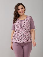 Пижама с бриджами КД-063/кофементол-листочки