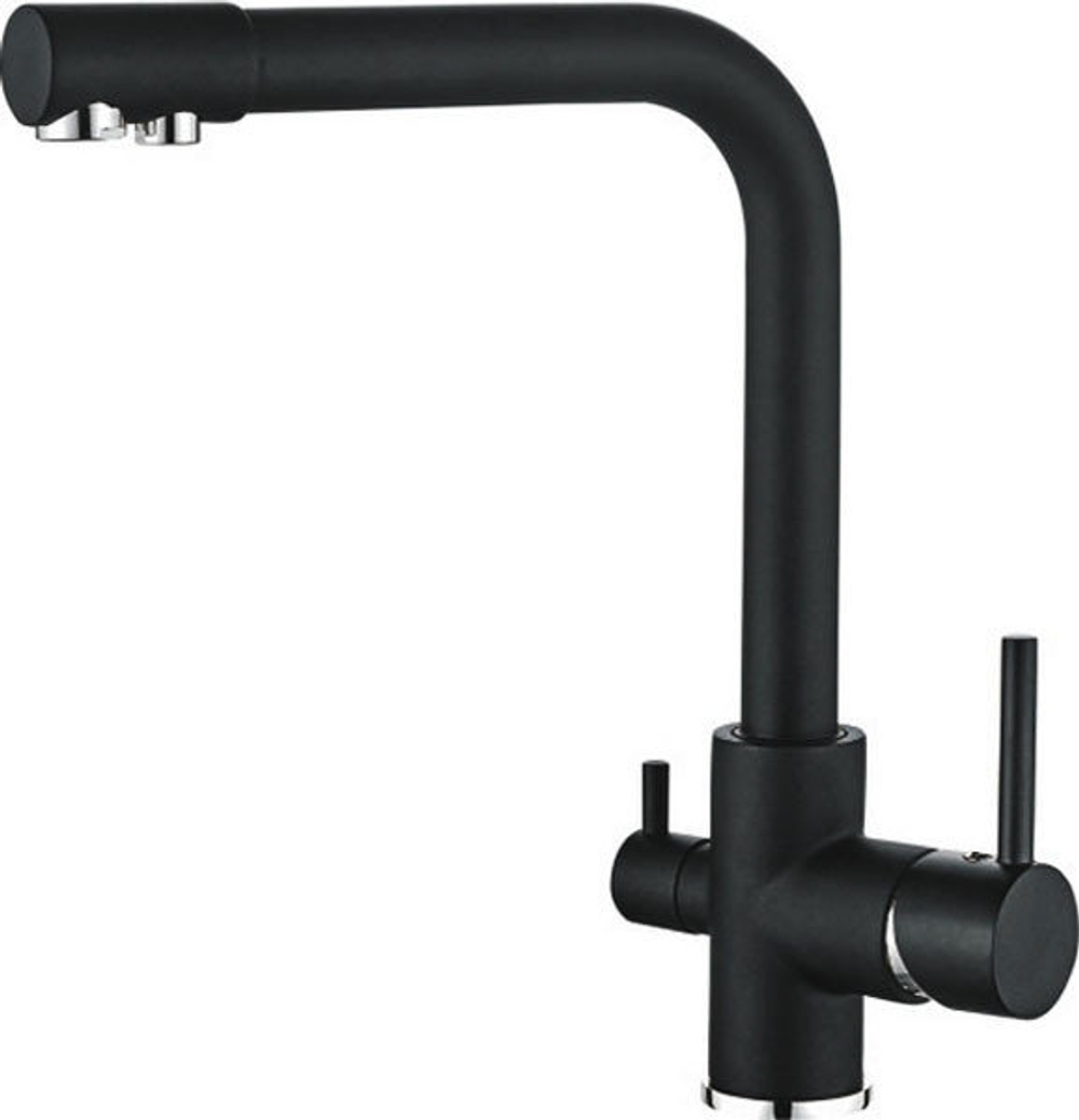 LEDEME Смеситель  для кухни с подключ. к фильтру питьевой воды ЧЕРНЫЙ L4055B-3