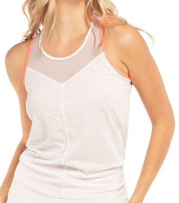 Женский топ теннисный Lucky in Love Animal Instinct Wet And Wild Tank - белый