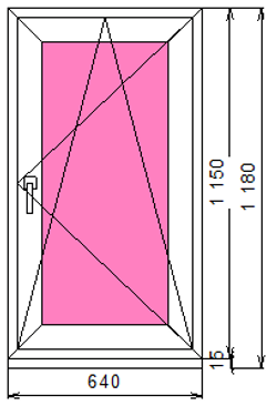 Пластиковое окно 1150 х 640 ТермА Эко