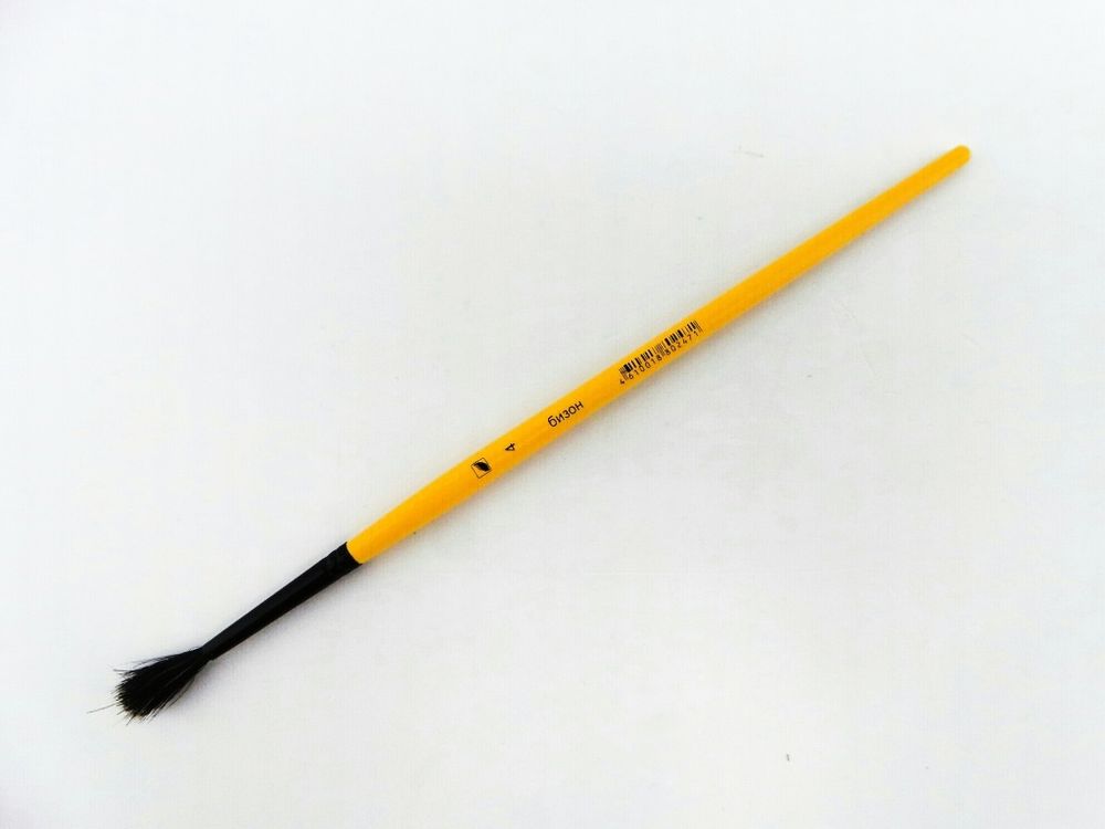 Кисть БИЗОН №4 круглая короткая ручка Бегемот (603812)