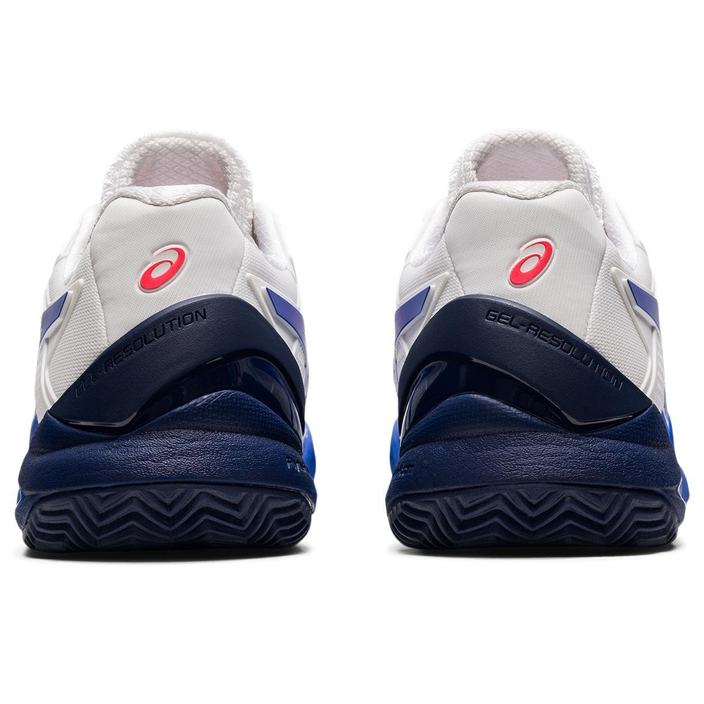 Женские Кроссовки теннисные Asics Gel-Resolution 8 Clay - white/lapis lazuli blue
