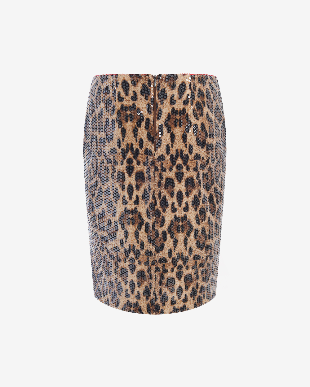 Юбка мини из пайеток с леопардовым принтом