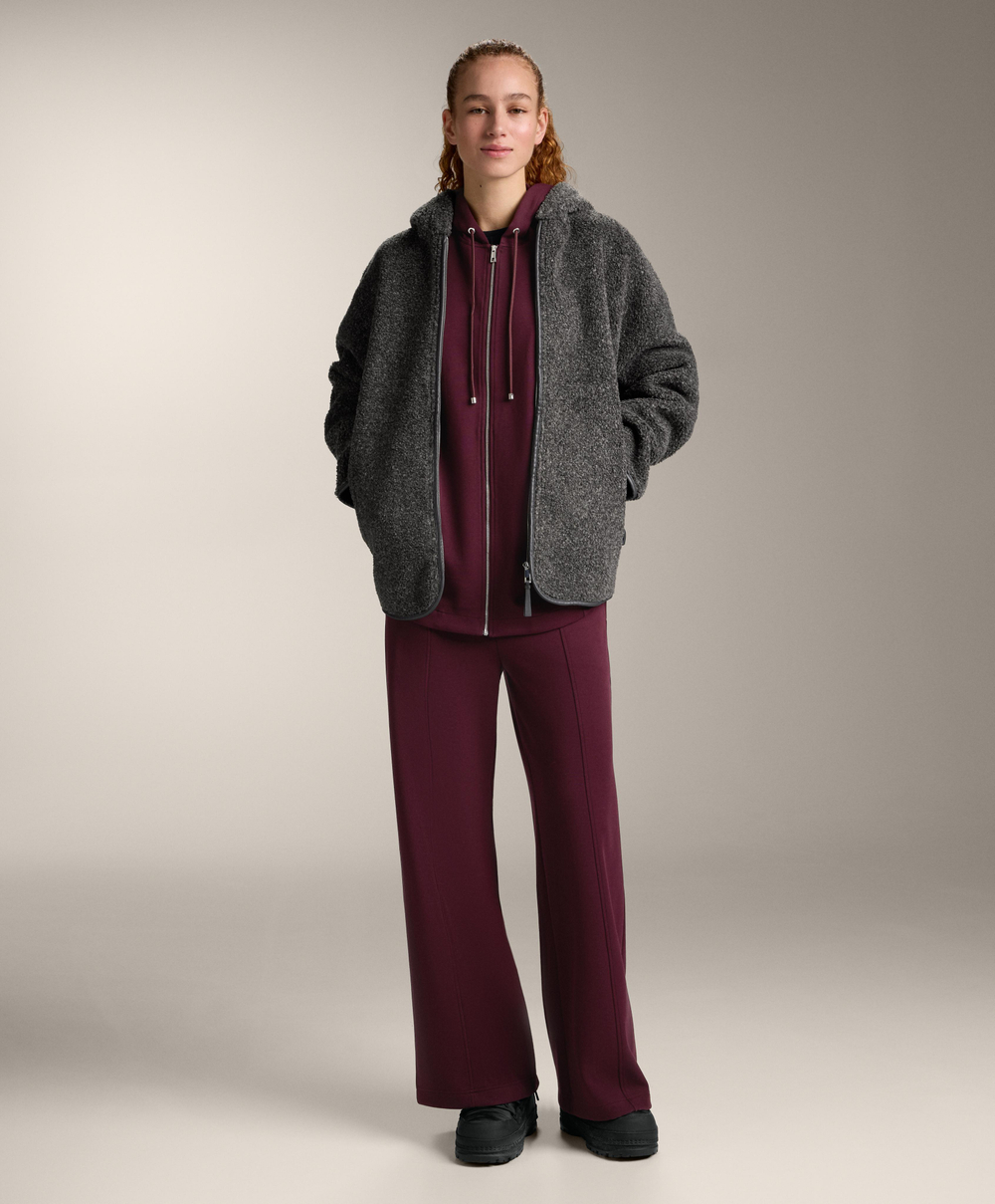 OYSHO Брюки пике с очень высокой посадкой из хлопка, темно-бордовый