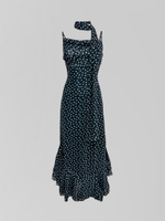 Платье Parijanka длинное на лямках с драпировкой на груди