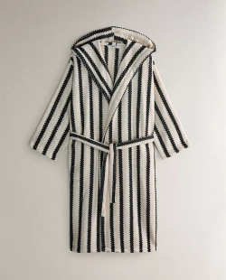 ZARA HOME ХАЛАТ С ГЕОМЕТРИЧЕСКИМ УЗОРОМ, ЧЕРНЫЙ