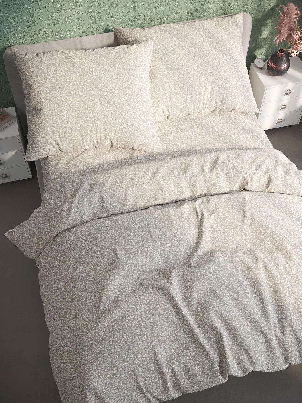 Простынь на резинке перкаль Сказка "Ромашка" 160x200 см