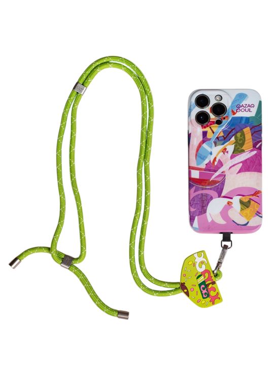 Сотуар QAZAQ SOUL Юрта зеленая (шнурок для телефона)