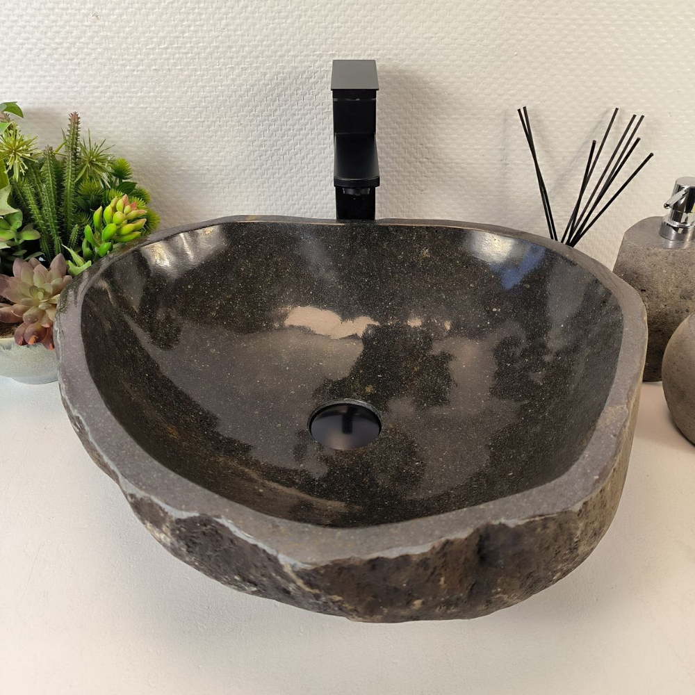 Раковина из речного камня RS-65370 49*46*15 0856