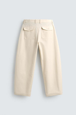 ZARA БРЮКИ BALLOON FIT, ЭКРЮ