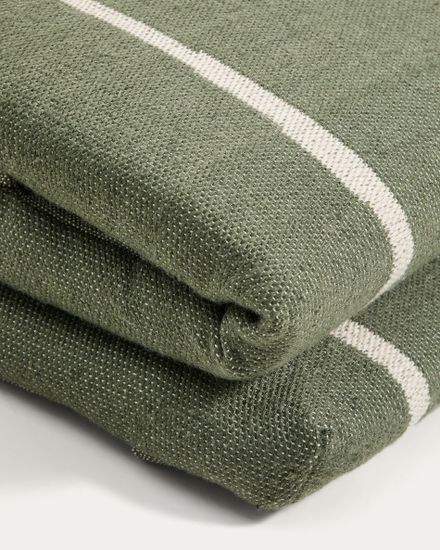 Подушка для шезлонга Daila зеленого цвета из 100% ПЭТ с рисунком икат, 50 x 175 см