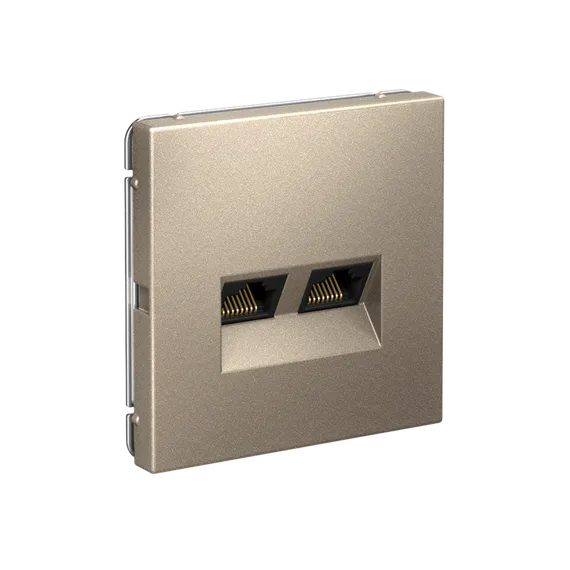 Розетка компьютерная 2-м ArtGallery RJ45 + RJ45 кат.5E механизм шампань SE GAL000585