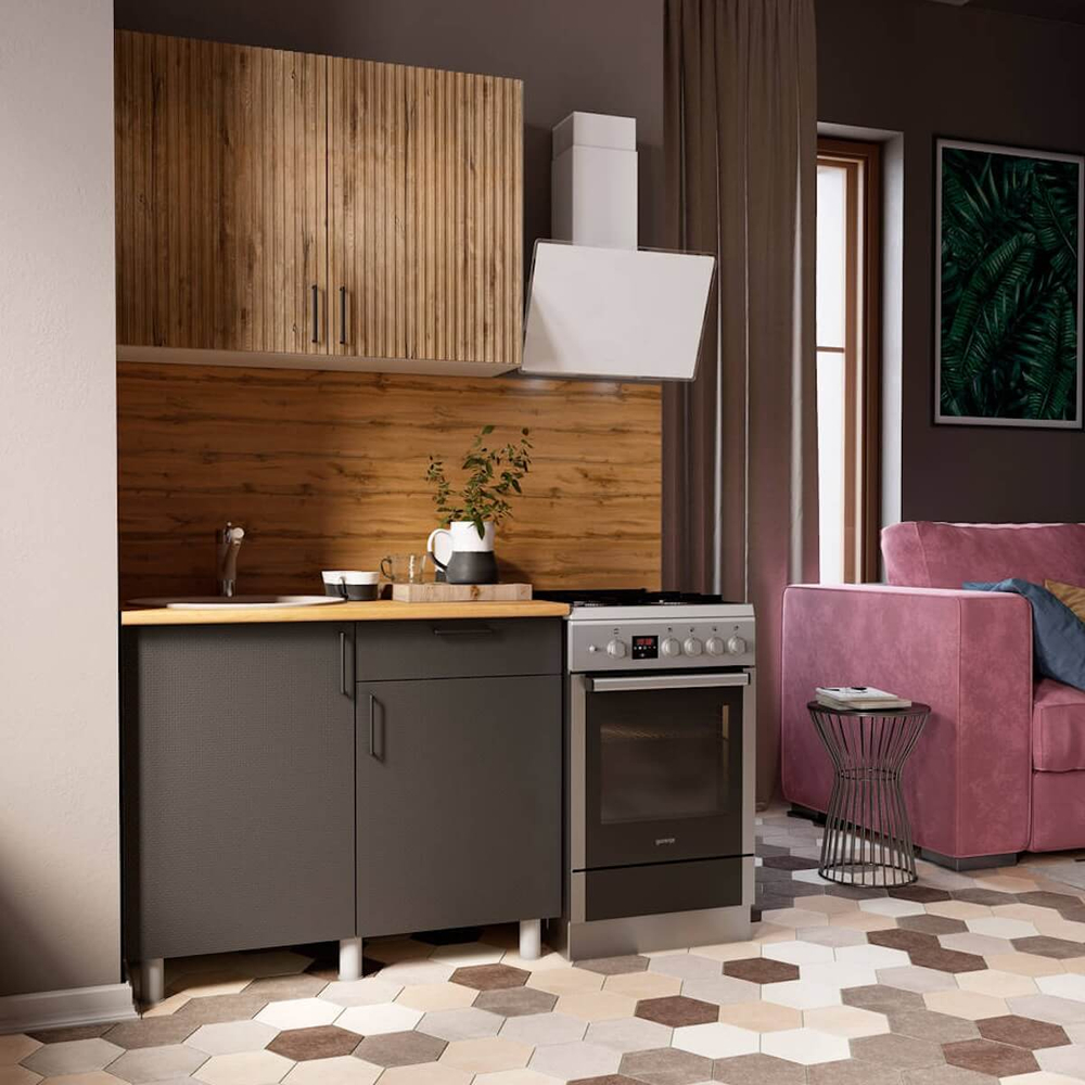 "Кантри Готовое решение" 1,0 м дуб сонома/дуб канадский/карбон вулкан, белый/дуб канадский/карбон вулкан