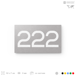Номер на дверь 222, табличка на дверь для офиса, квартиры, кабинета, аудитории, склада, серый 120х70 мм, Айдентика Технолоджи