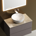 Тумба подвесная Sancos Snob T, Doha Soft 790х445х500, под столешницу без отверстия под смеситель, цвет Kreman