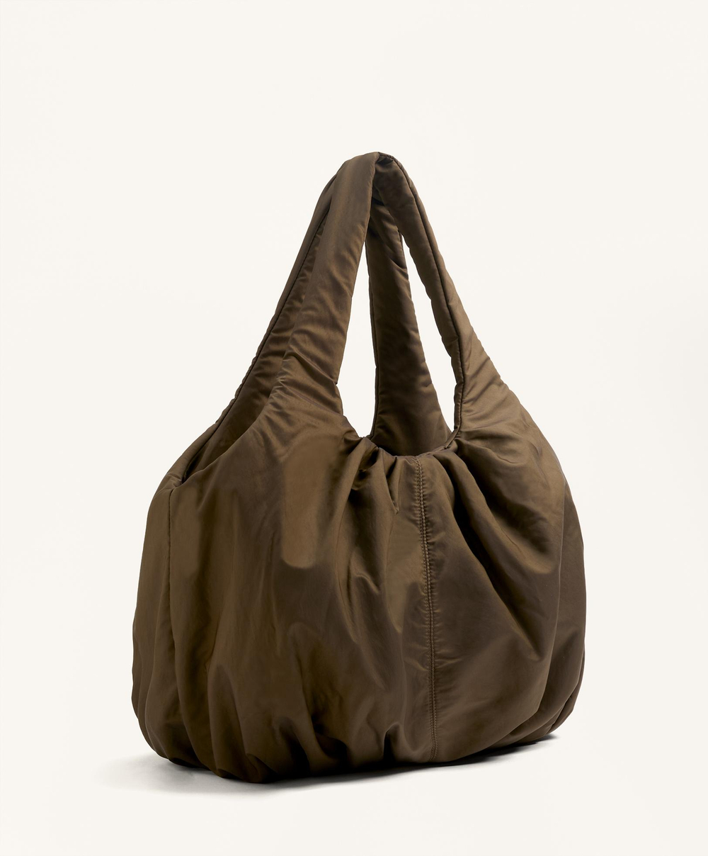 OYSHO Сумка-шоппер с эластичными ремнями, коричневый