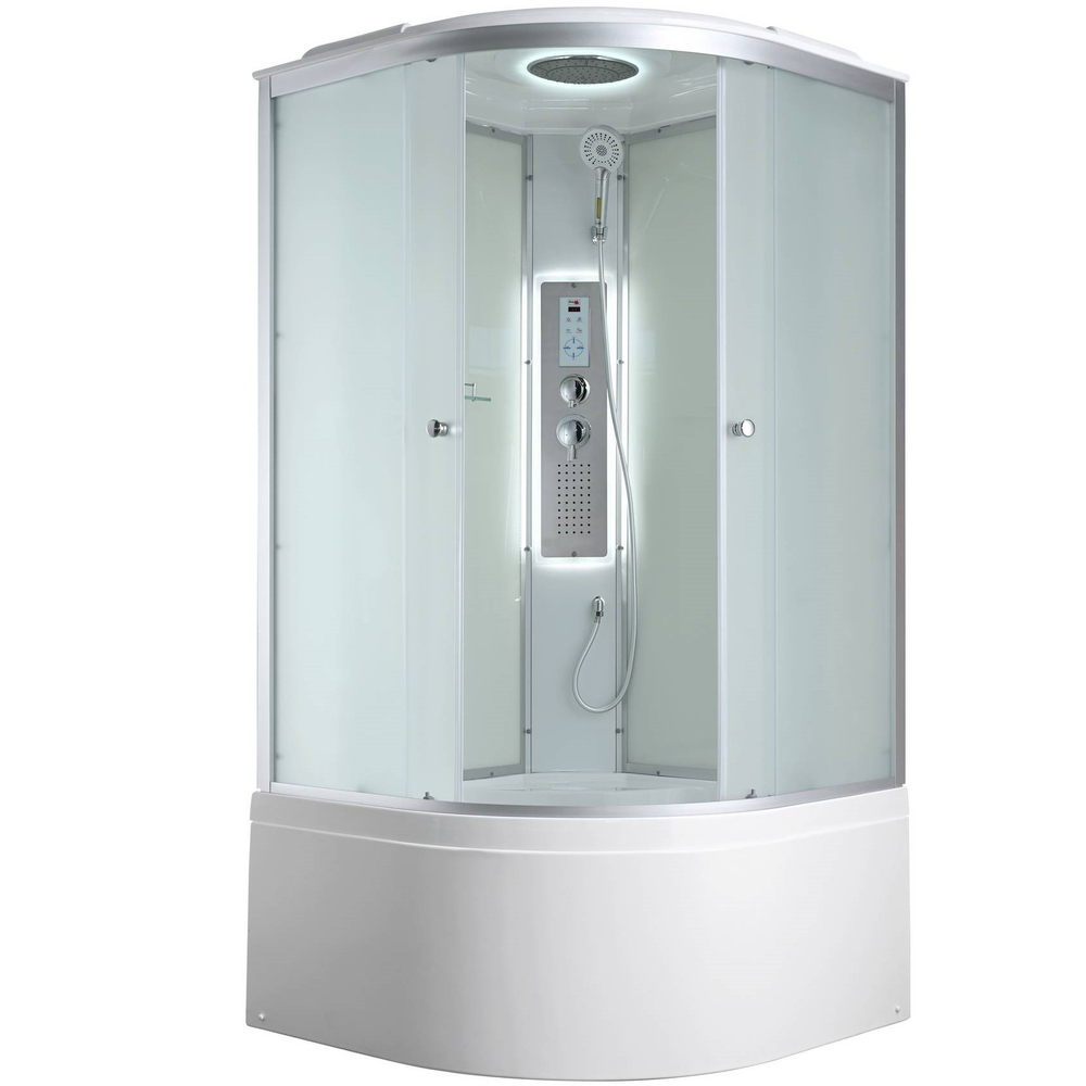 Душевая кабина AvaCan (АваКан) C5080 LED с высоким поддоном, с ГМ, с электрикой и LED освещением, 80х80х215