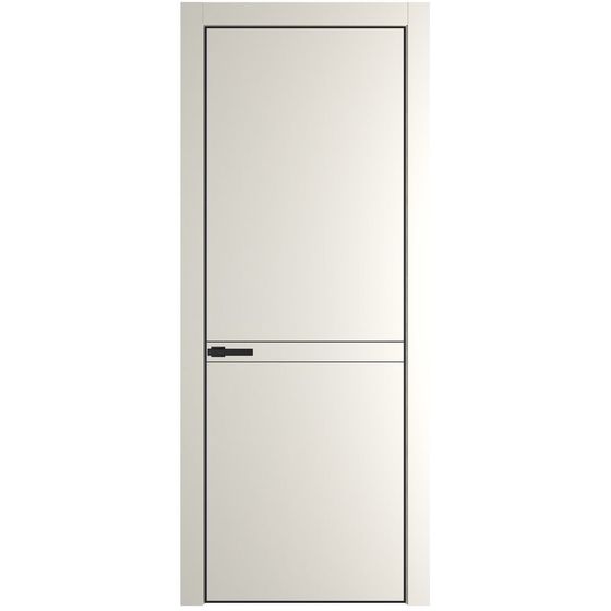 Межкомнатная дверь эмаль Profil Doors 11PA перламутр белый глухая профиль чёрный матовый