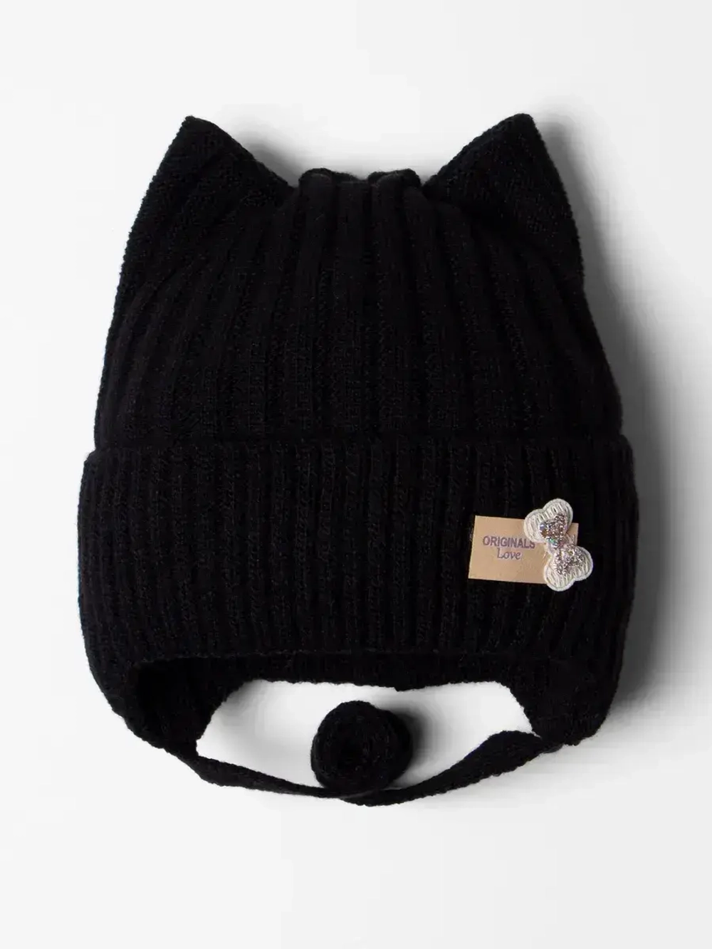 Шапка для девочки с ушками осенняя