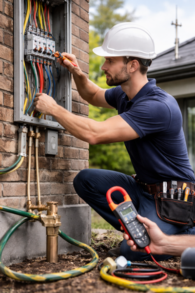 Монтаж сетей электроснабжение, молниезащита и заземление зданий