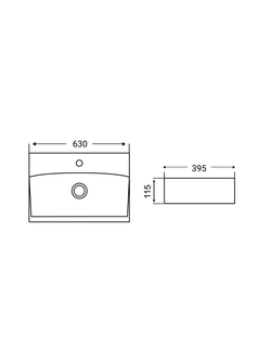 Раковина накладная WeltWasser WW  ELBACH 2060 630х395х115