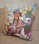 Декоративный гобеленовый чехол для интерьерной подушки Белые бабочки 47х47