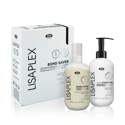 Система реконструкции и восстановления волос Lisaplex Professional Kit - Экранирующая жидкость (1шт), Жидкий крем (1шт) 2 х 475 мл.