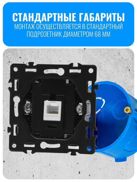 Розетка интернет RJ45 Smart Aura серия PREMIER без рамки