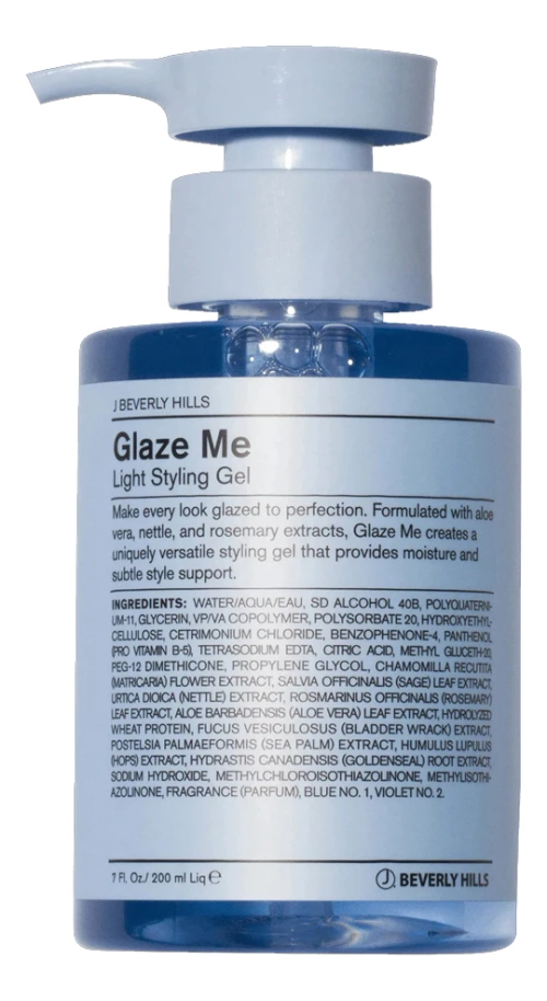 J BEVERLY HILLS Гель для укладки волос легкой фиксации- Glaze Me Light Styling Gel, 200мл