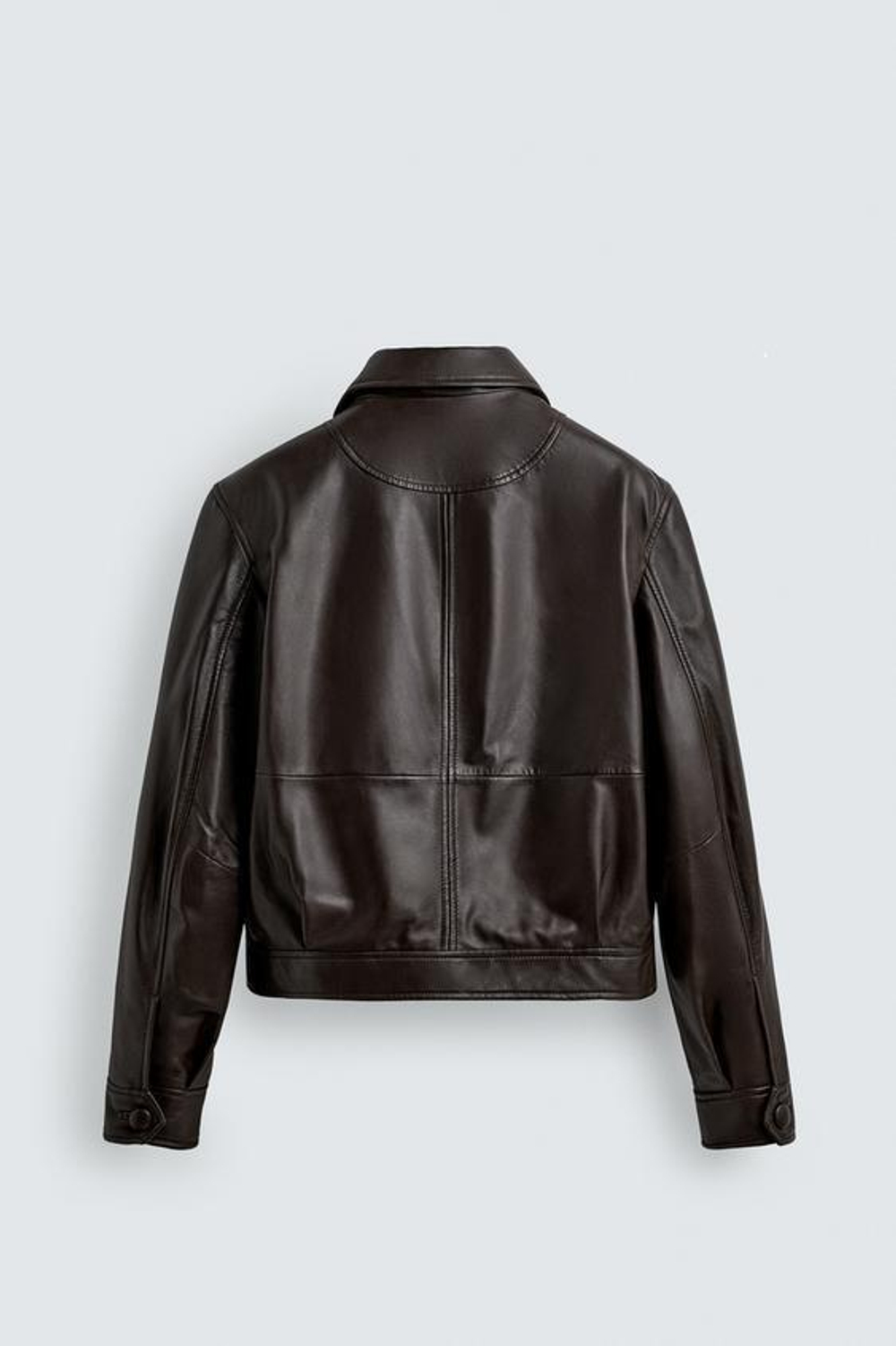 ZARA HARRY LAMBERT X DISNEY КОЖАНАЯ КУРТКА, ТЕМНО-КОРИЧНЕВЫЙ