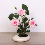 Цветочная композиция «Розовый восторг» 25см в горшке, цвет нежно-розовый