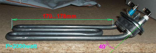 ТЭН 2000W изогнутый стиральной машины ARISTON (815104, 50575)