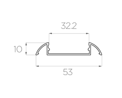 Профиль алюминиевый для порогов LC-LPP-1053-2 Anod