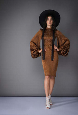 Платье-футляр коричневое 08-01-21SS