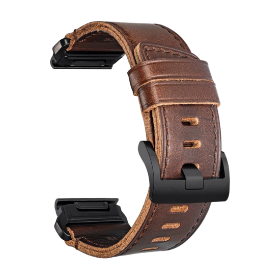 Ремешок для Garmin 26 мм Hemsut Quickfit кожаный (темно-коричневый)