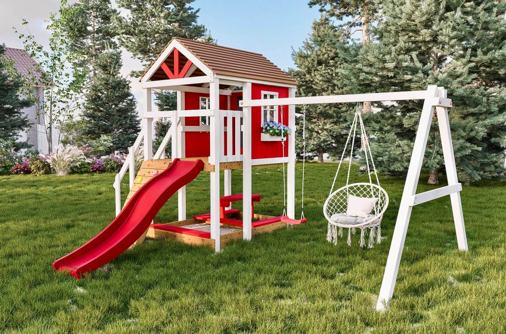 Детский домик с качелями "Прованс-2"