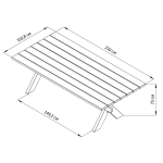 Стол обеденный, 210х103х73, Осло, садовый стол, из массива дерева, белый, Dipriz
