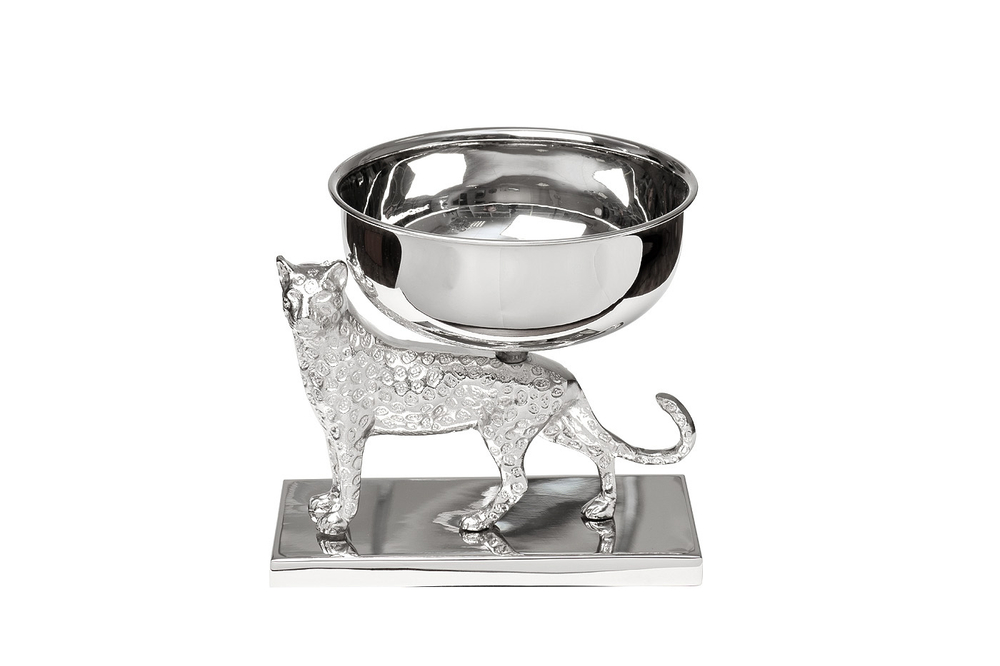 Чаша декоративная 26х18х19см Garda Decor Леопард хром