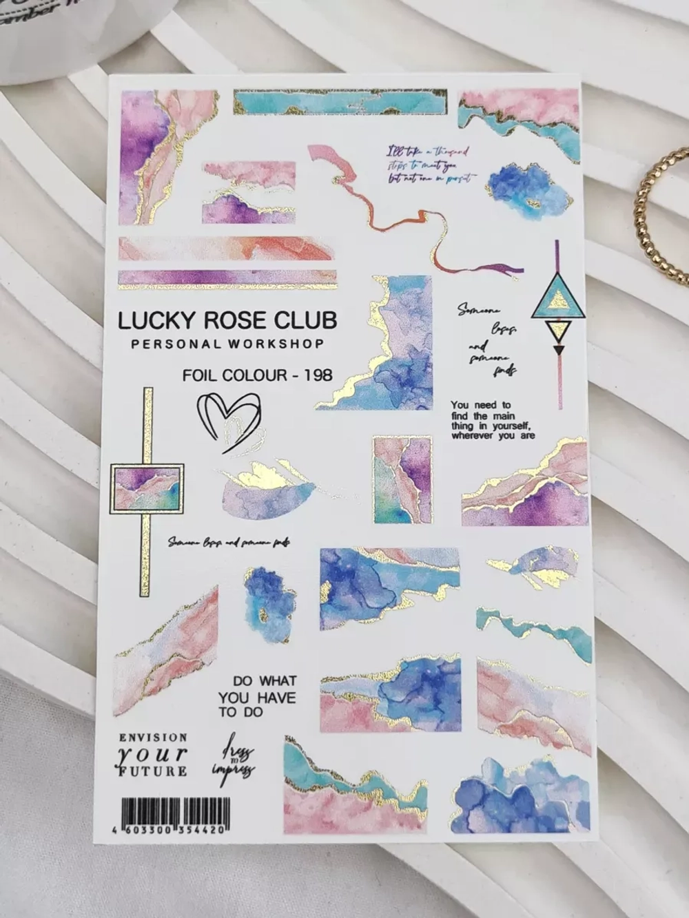 Lucky Rose Слайдеры наклейки для ногтей Foil 198