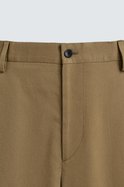 ZARA КОСТЮМНЫЕ БРЮКИ СО СКЛАДКАМИ LIMITED EDITION, РЫЖЕВАТО-КОРИЧНЕВЫЙ