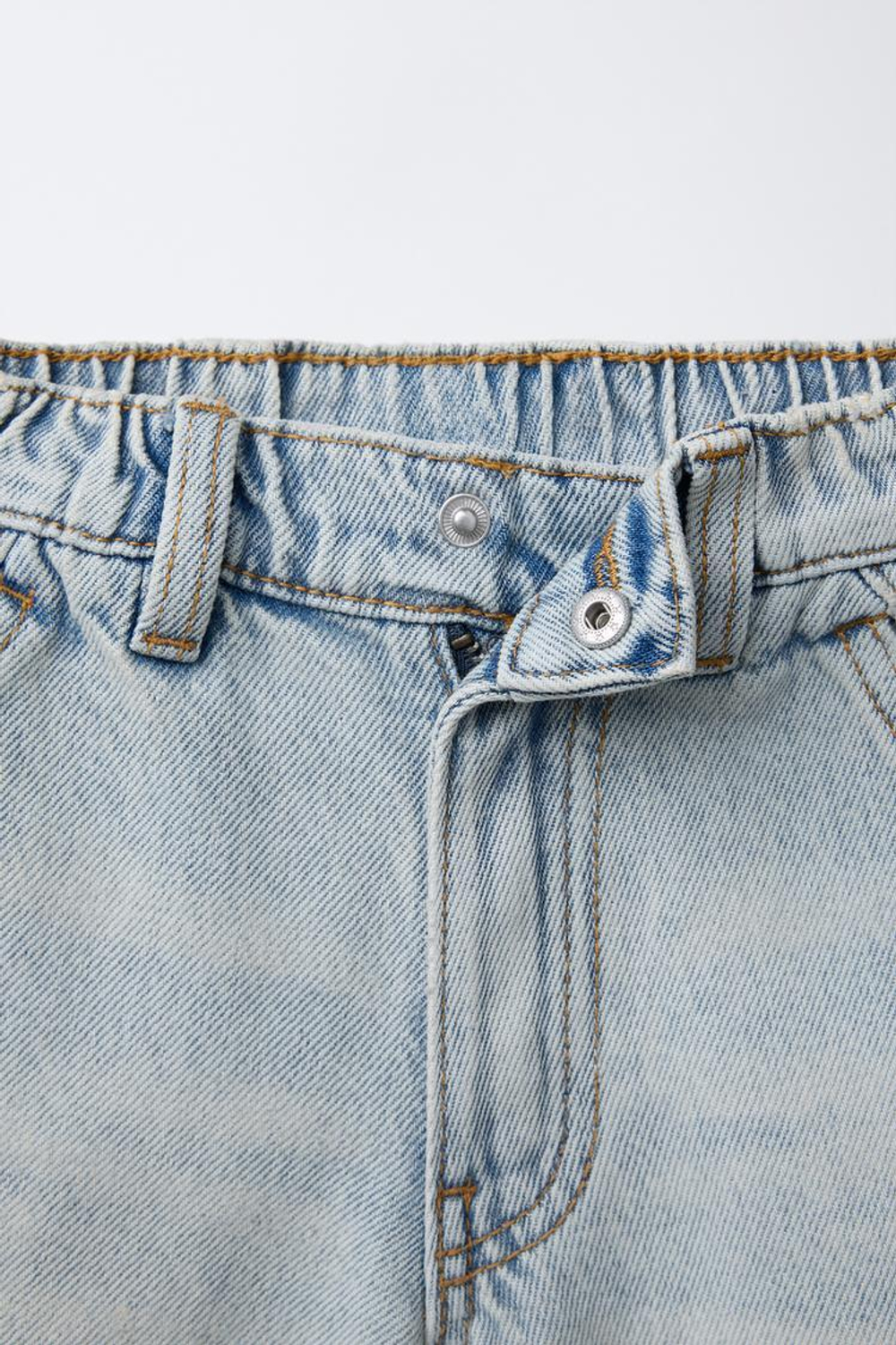 ZARA ДЖИНСОВЫЕ ШОРТЫ-БЕРМУДЫ SLOUCHY, ГОЛУБОЙ