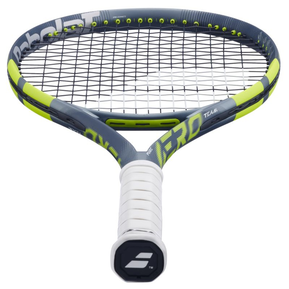 Теннисная ракетка Babolat Pure Aero Team Gen-9 - metallic dark forest/yellow + Струны