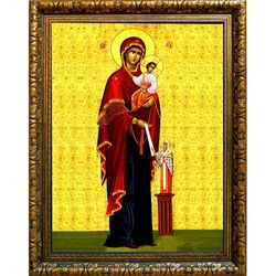 Максимовская  икона Божьей Матери на холсте.